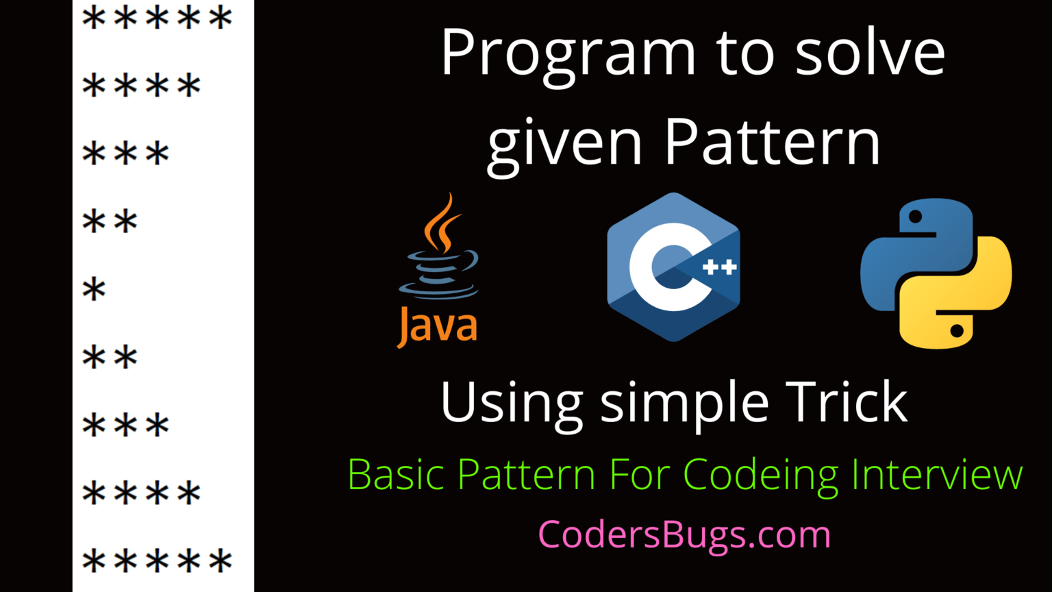 Program to print given star pattern in Java using simple Trick