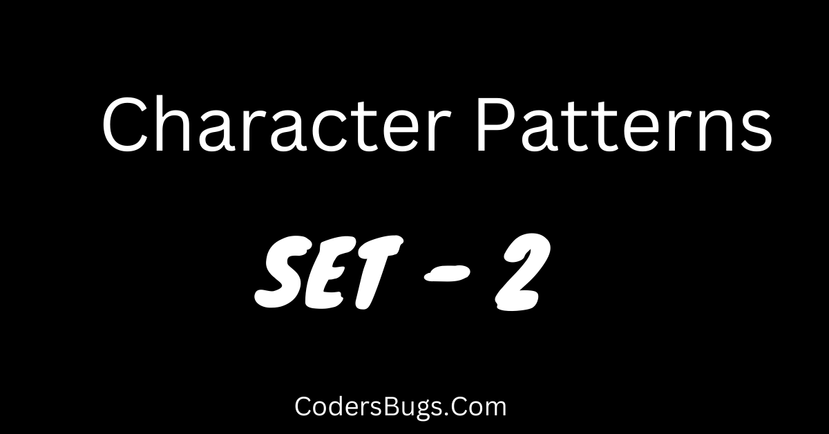 Read more about the article Character patterns set 2
