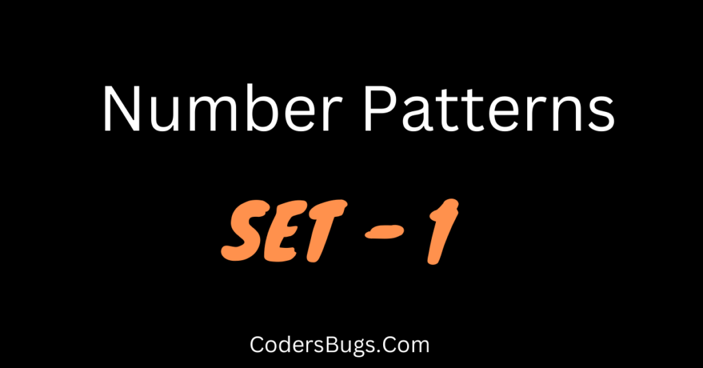 Number pattern set 1