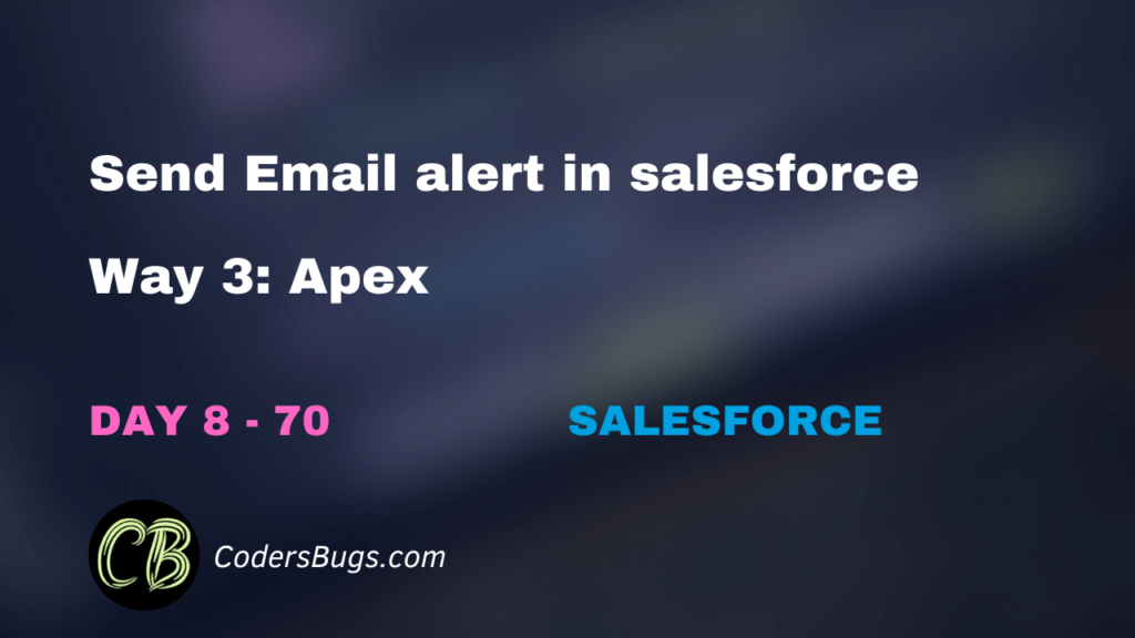 How to send email using apex