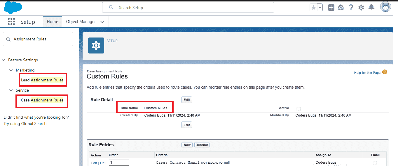 Retrieve Assignment Rules in Salesforce